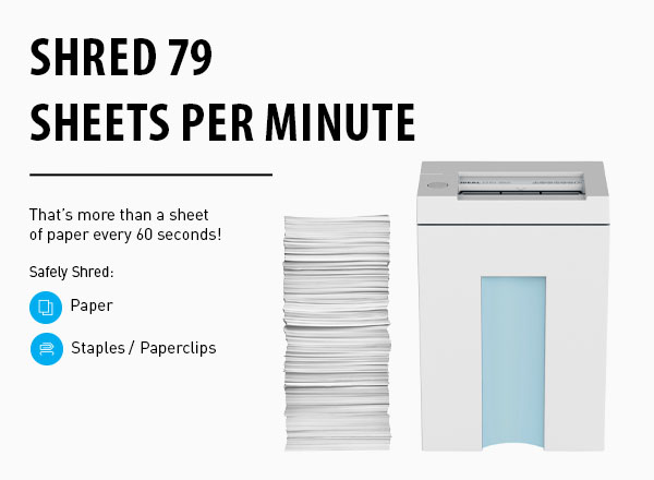 Shred 79 sheets per minute