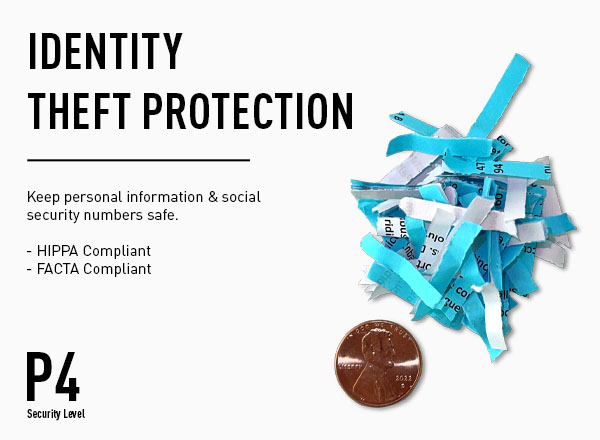 Identity theft protection P4 shredder